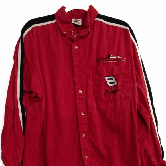 Dale Earnhardt Jr. Red Button-Up Shirt With Embroidered Details - Picture 4 of 8